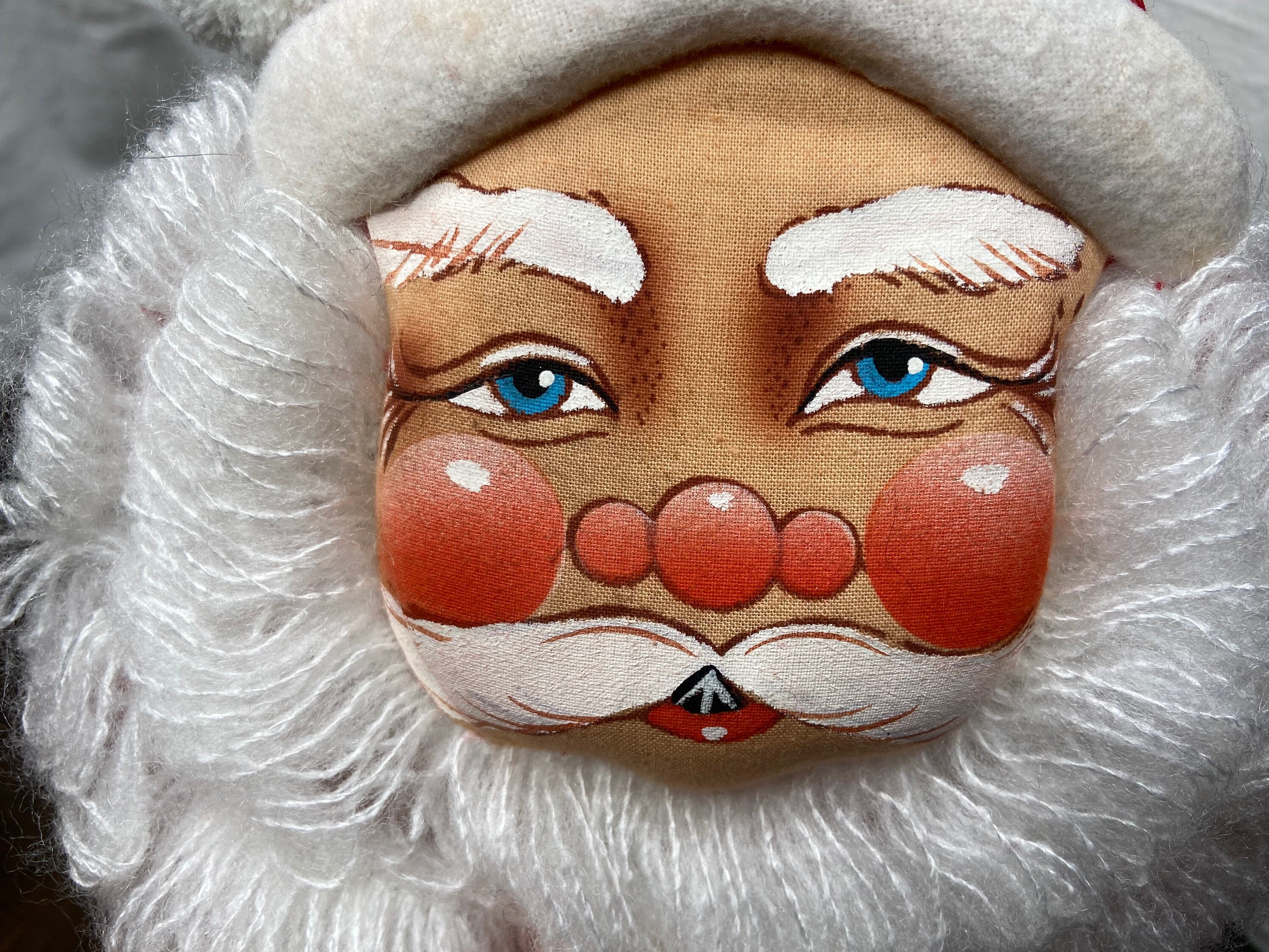 Vintage Handmade Santa Claus Wall Decor Santa Head Wall Hang Etsy