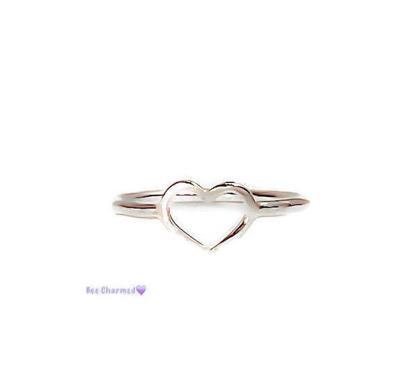Items similar to Open heart ring, heart ring, promise ring, minimalist