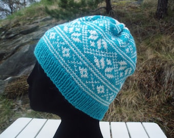 PDF knitting pattern, Nordic sampler hat