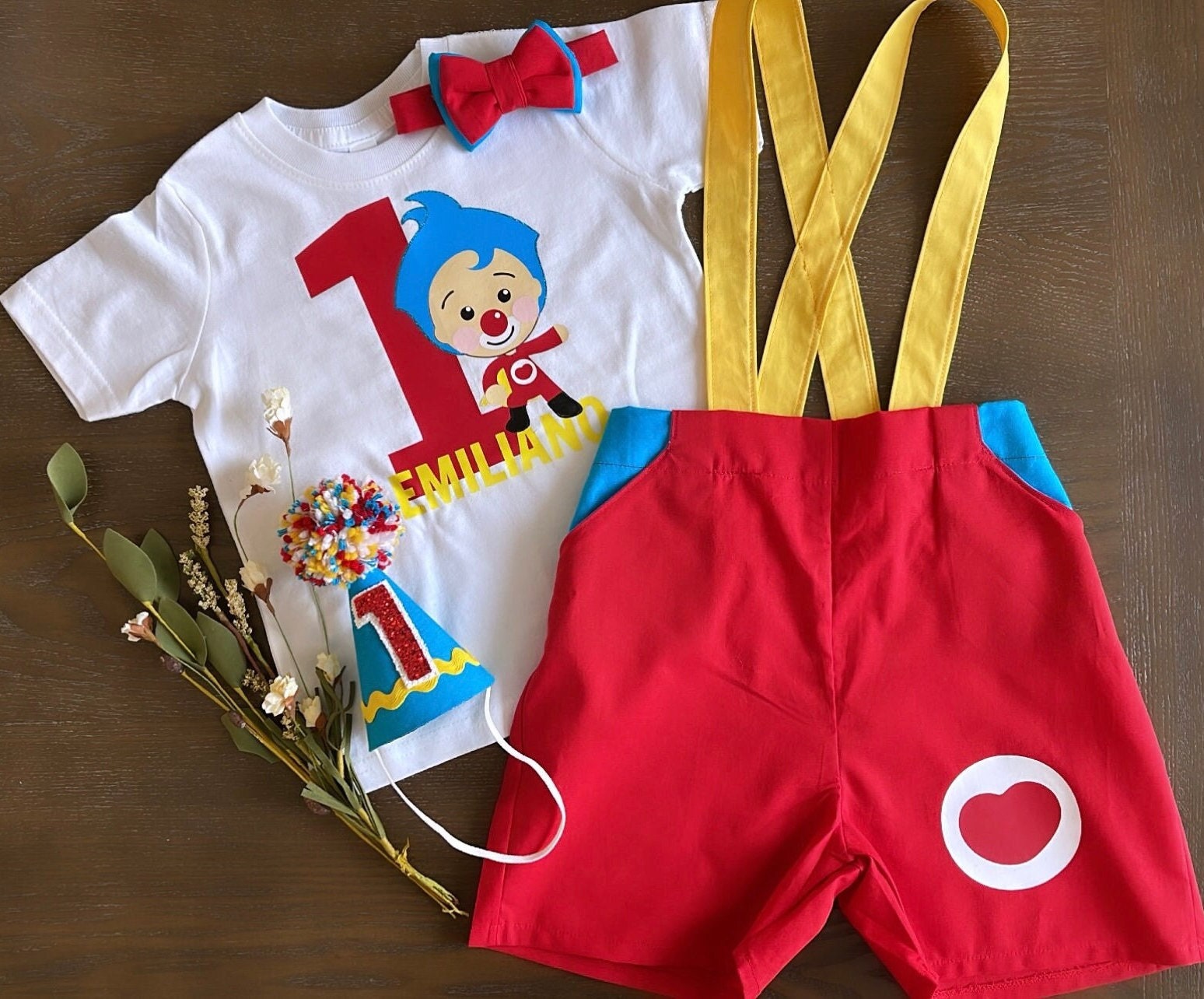 Plim Plim Outfit payaso/ Clown BIrthday outfit