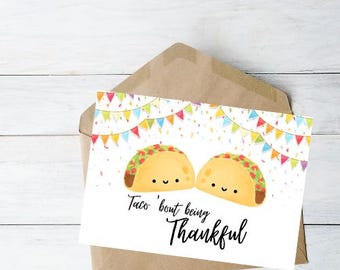 Taco Thank You Cards - Instant Download - jpg, png files included!