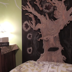 Weirwood Heart Tree timber bed headboard/wall hanging Hand carved Game of Thrones piece. image 1