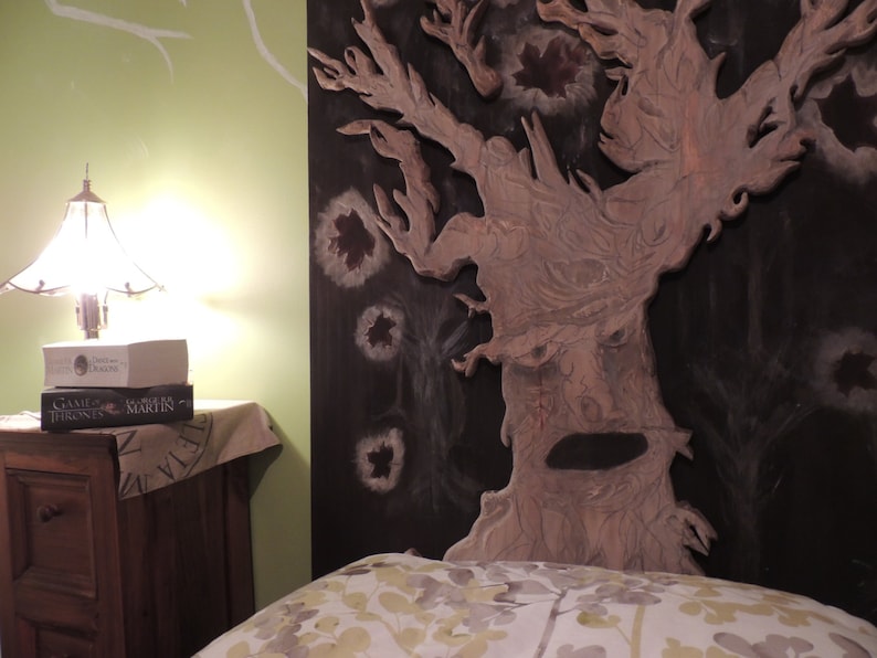 Weirwood Heart Tree timber bed headboard/wall hanging Hand carved Game of Thrones piece. image 1