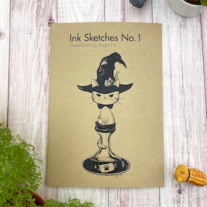 Ink Sketches No.1, Cute Cats Illustrations, A5 Size.