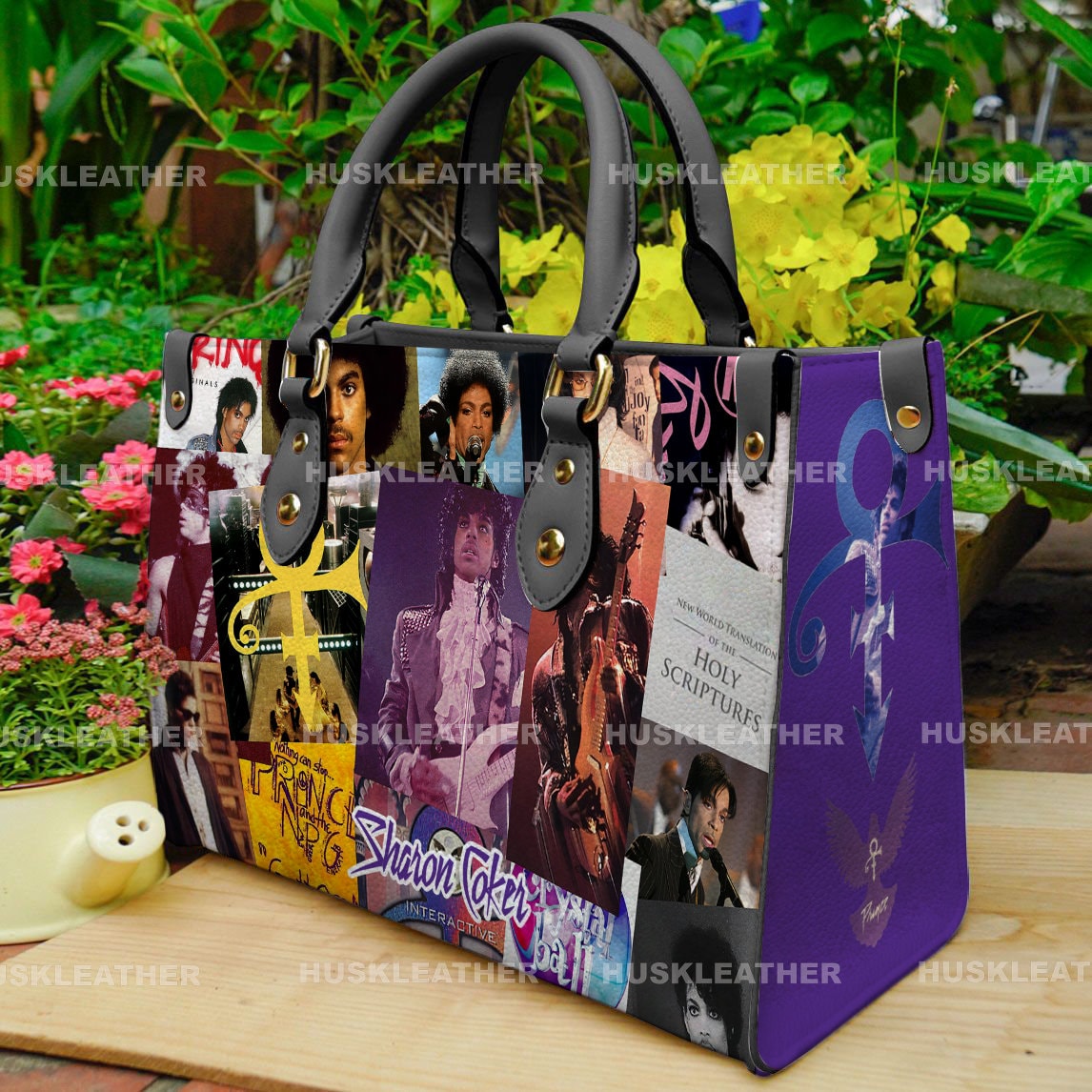 Discover Prince Pur Rain Music Women Leather Handbag,Prince Music Lover Handbag