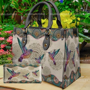 Kolibri Ledertasche Handtasche, Kolibri Frauen Handtasche, benutzerdefinierte Ledertasche, personalisierte Tasche, Weihnachtsgeschenke, Kolibri Liebhaber Geschenke