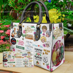 Bolsa Golden Girls Lover, Bolsa de couro feminina Golden Girls Music, Carteira Golden Girls, Bolsa de couro personalizada, Bolsa personalizada