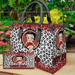 Betty Boop Cartoon Frauen Leder Handtasche,Betty Boop Brieftasche,Betty Boop Liebhabers Handtasche, benutzerdefinierte Ledertasche, personalisierte Tasche, Geschenk für Mama