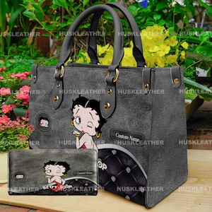 Aangepaste Betty Boop Cartoon vrouwen lederen handtas,Betty Boop portemonnee,Betty Boop Lovers handtas,gepersonaliseerde leren tas,gepersonaliseerde tas,cadeau voor haar,