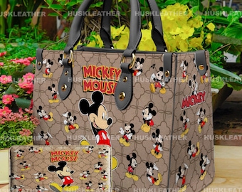 Personalized Name Disney Mickey Mouse Cartoon Leather Bag Handbag,Mickey Lover's Handbag,Custom Leather Bag,Mickey Woman Purse,Crossbody Bag