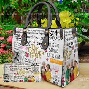 Bolsa de couro feminina The Golden Girls Music, bolsa The Golden Girls Lover, carteira The Golden Girls, bolsa de couro personalizada, bolsa personalizada