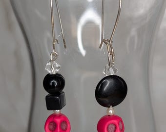 Funky Skull Colorblock Earrings