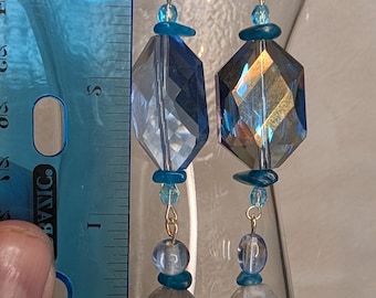 Big Crystal and Amazonite Earrings
