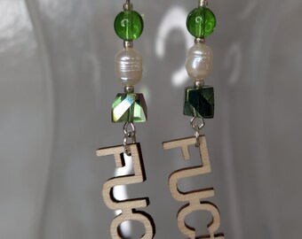 Vintage Crystal and Freshwater Pearl Swear Earrings