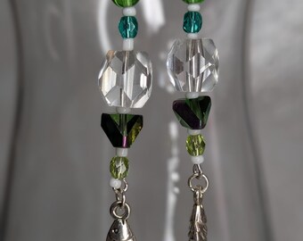 Vintage Crystal Fish Earrings