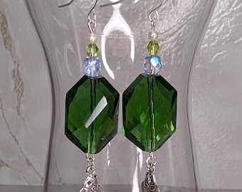 Vintage Crystal Fish Earrings