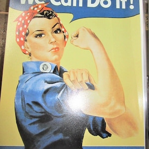 tin SIGN "We Can Do It" world War Rosie Me too Girl women's rights Power metal art