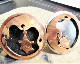 Copper crescent moon cufflinks star charm  shirt Jewelry RETRO