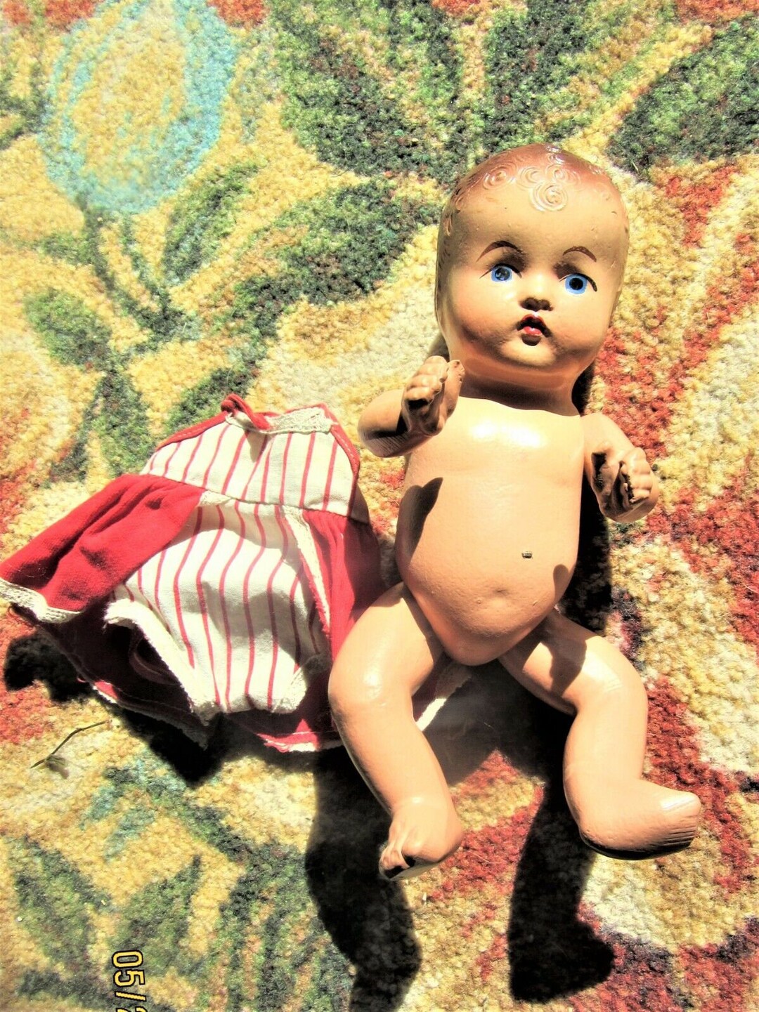 Vintage Composite Baby Doll Molded Hair Painted Face Jointed 9 Toys Etsy