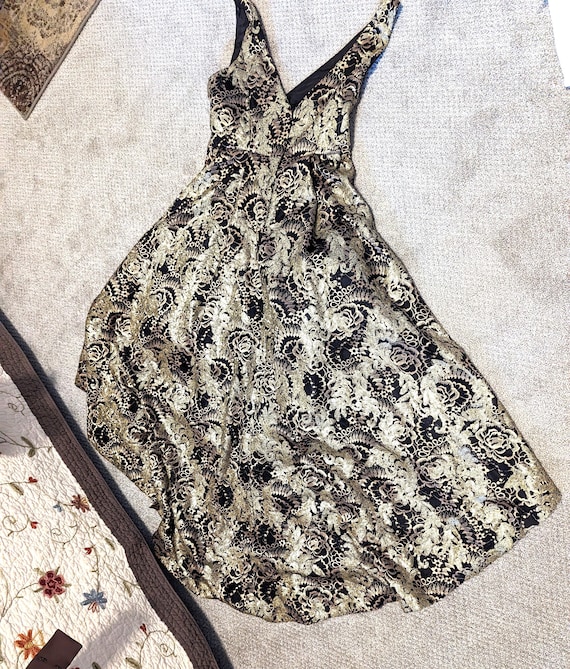 Calvin klein black and gold dress hotsell