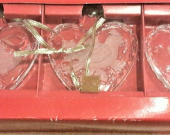 Mikasa Heart glass window sun  Ornaments bird, rose & bell mother's day