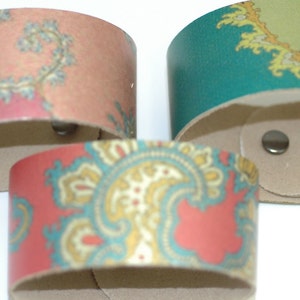 Wonderfully colored Bohemian leather bracelets-1.5 x 9 Genuine Leather Cuff image 2