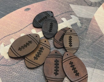 Football Leather Shapes- 2 sizes available and ready to ship! handmade- Sport Pre-Cut Shapes- Genuine Leather- Pre-Cut Shape