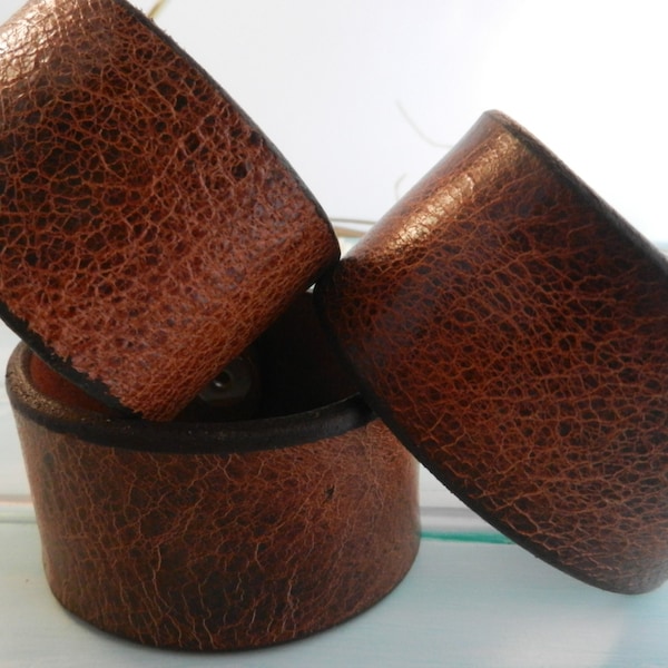 1.50 Inch Wide Genuine Water Buffalo Leather Cuff Bracelet - Cuff Wristband - One Cuff- Blank