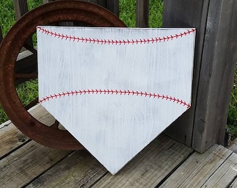 Large Blank Home Plate Sign - Baseball Wall Decor - Do It Yourself DIY - Customize - Empty Baseball Sign - Craft Supplies - Softball
