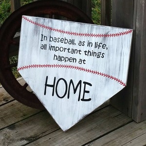 Baseball Sign - Homeplate Sign - Wooden Softball Sign - Home Plate Wall Sign - Sports Sign - Softball Decor - In Baseball As In Life