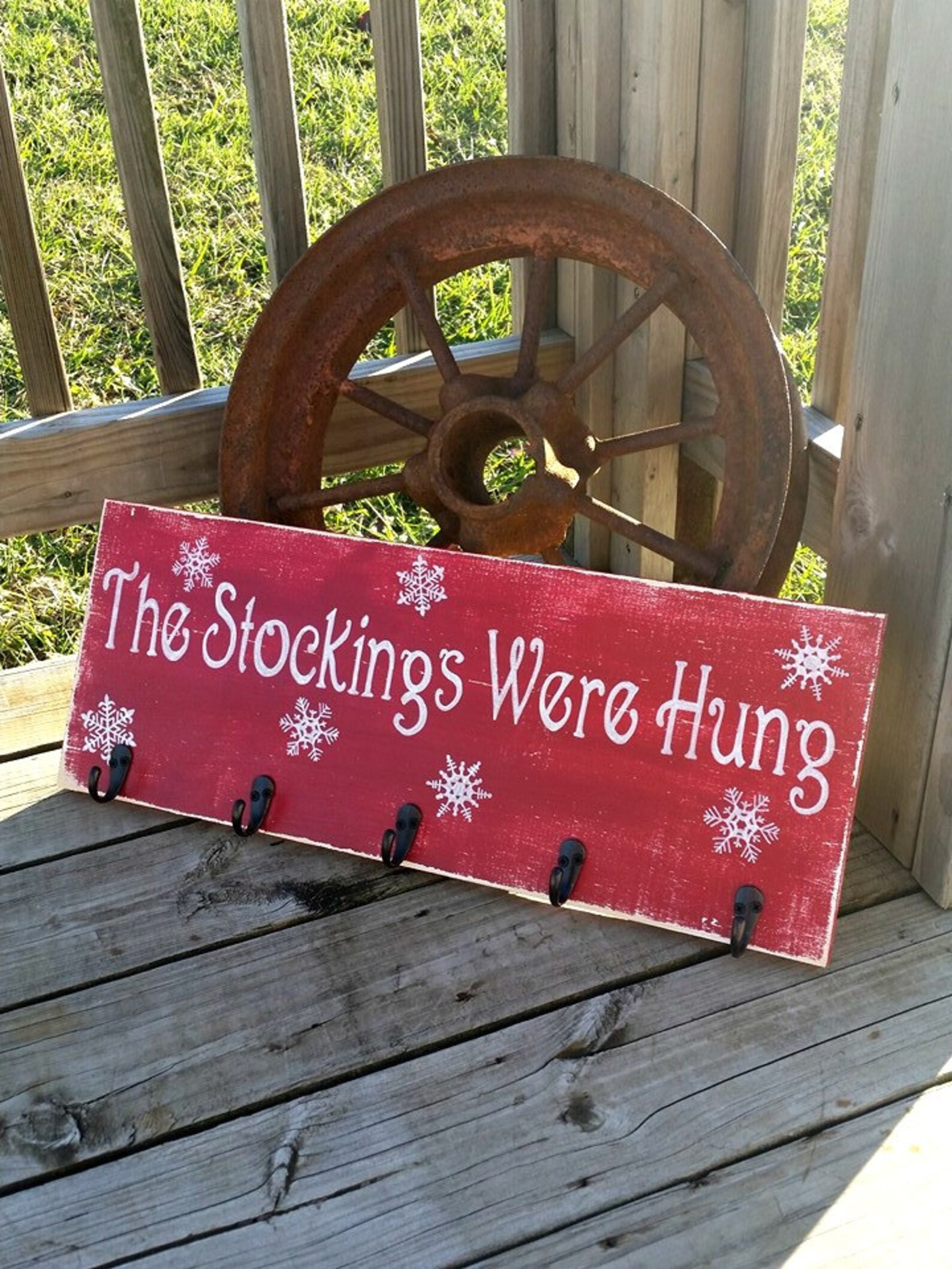 Big Stockings Sign The Stockings Were Hung Snowflake Sign Etsy