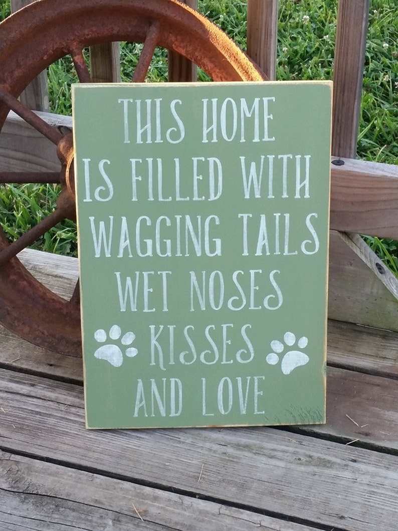 Dog Sign Wooden Dog Decor This Home is Filled With Wagging  Etsy
