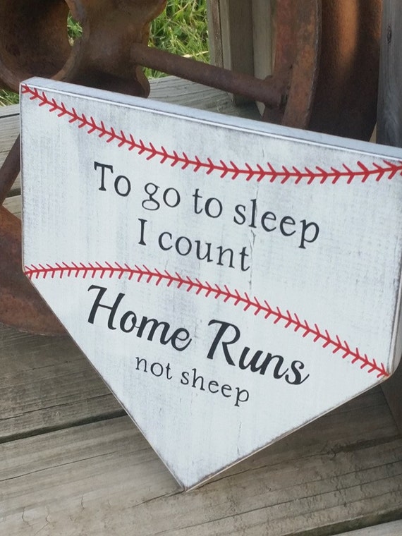 Baseball Nursery Decor To Go To Sleep I Count Homeruns Not Etsy
