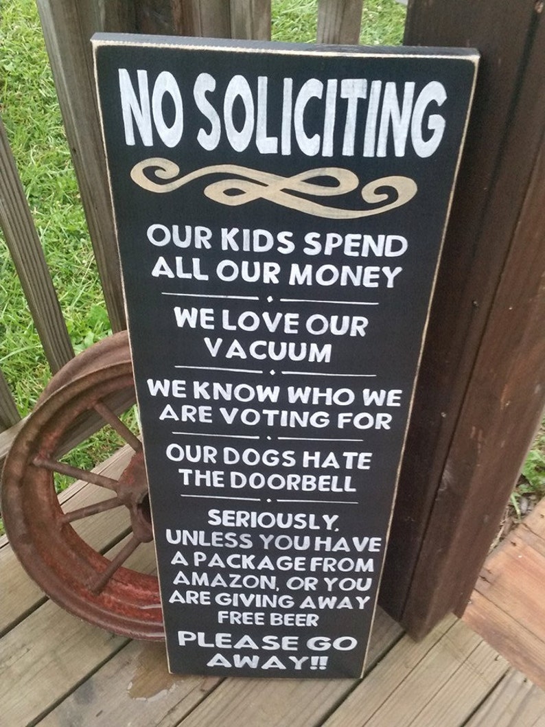 no soliciting sign wooden front door sign front porch sign etsy
