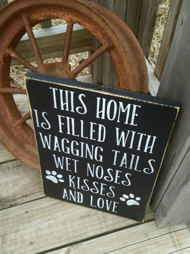 Dog Sign Wooden Dog Decor This Home is Filled With Wagging  Etsy