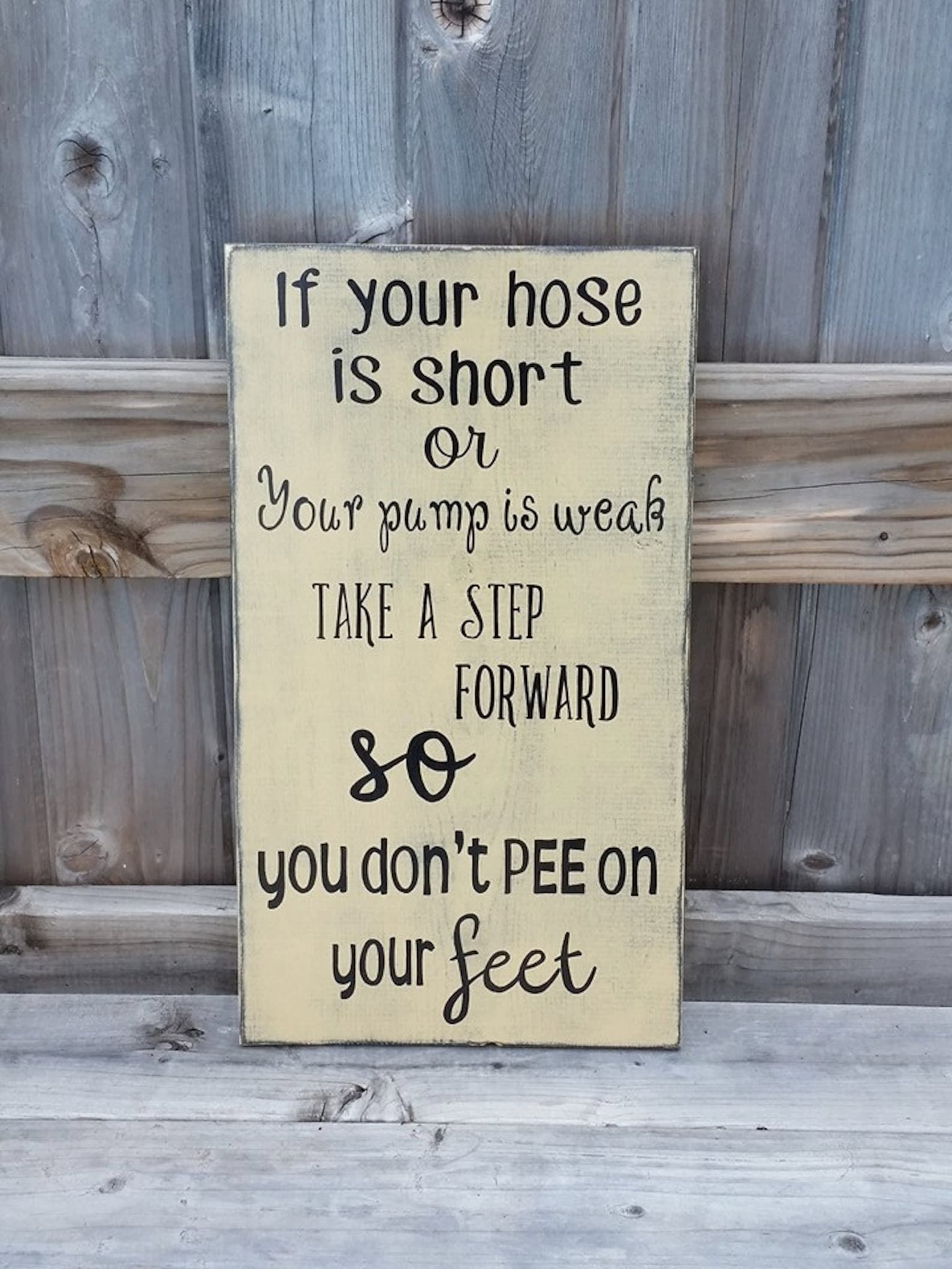 Bathroom sign funny bathroom decor if your hose is short etsy
