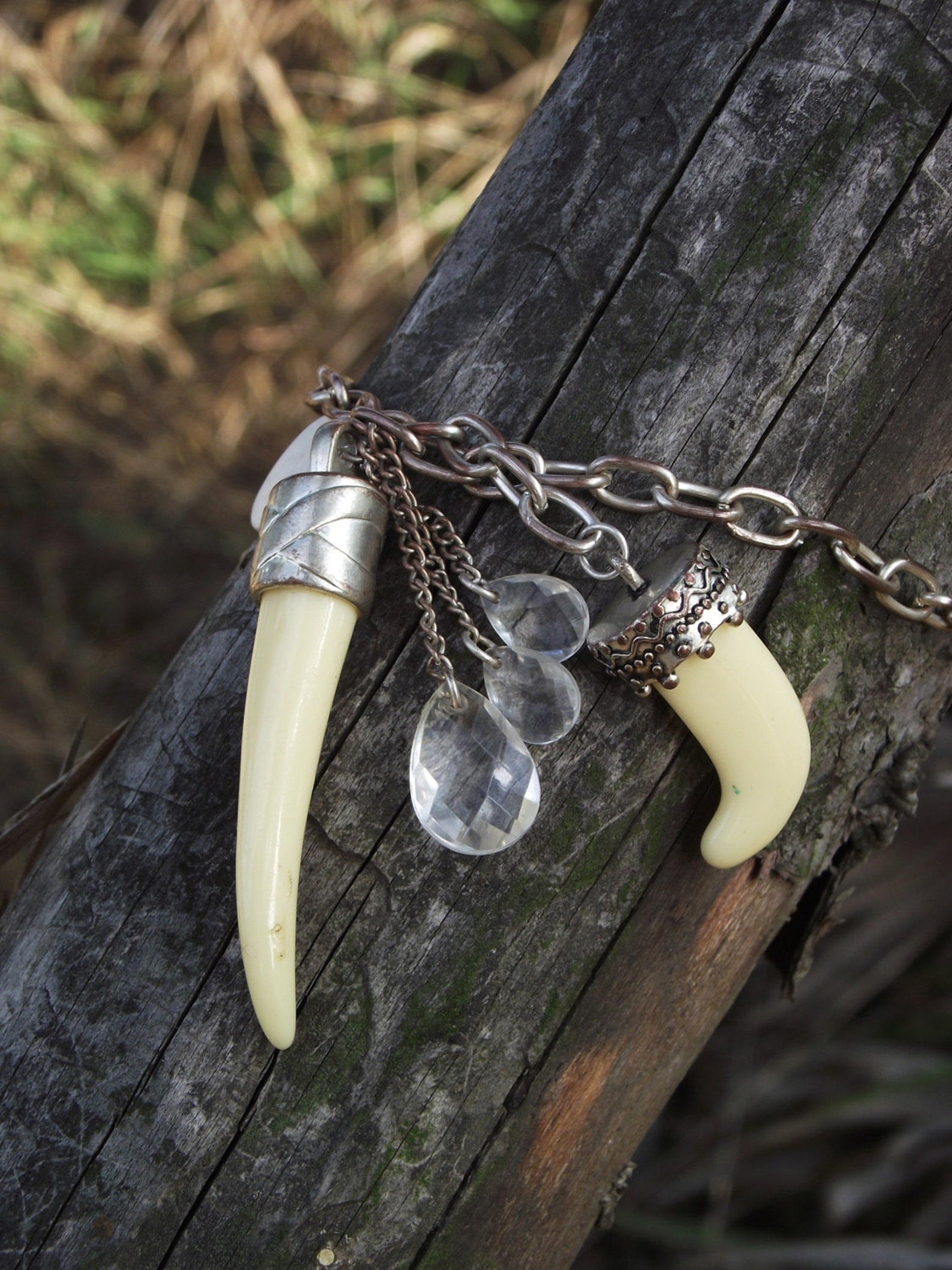 Charms Tribal Necklace Fang Necklace Bohemian Pagan Ethnic Etsy