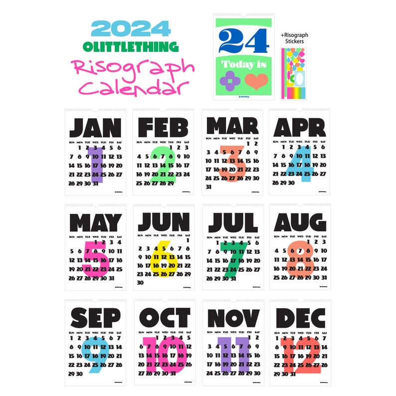 2024 Risograph Wall CalendarA3 image 10