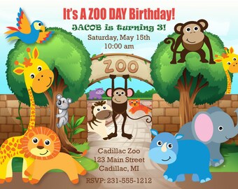 zoo invitation etsy
