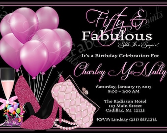 50th birthday invitations etsy