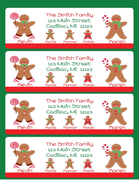 christmas return address labels