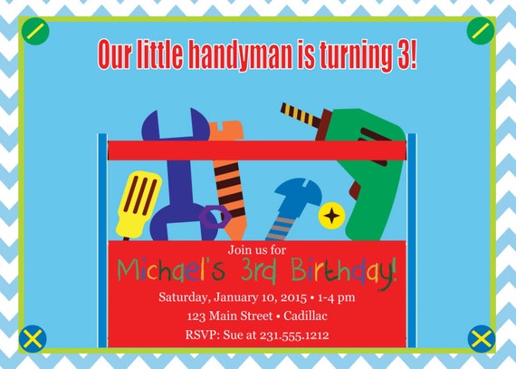 tools birthday invitation boys birthday invitation tools birthday party invitation for toddler boys party invitation