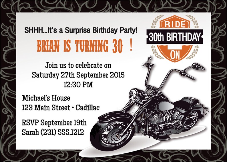 Motorcycle 50th InvitationMotorcycle 50th Birthday | Etsy