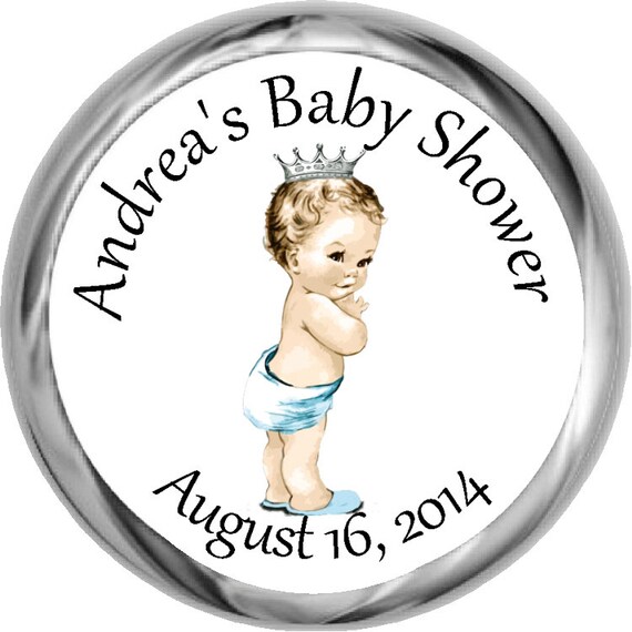 FOUR Sizes Available Personalized Round Stickers 2.5,2,1.5,1 Little Prince Baby Shower