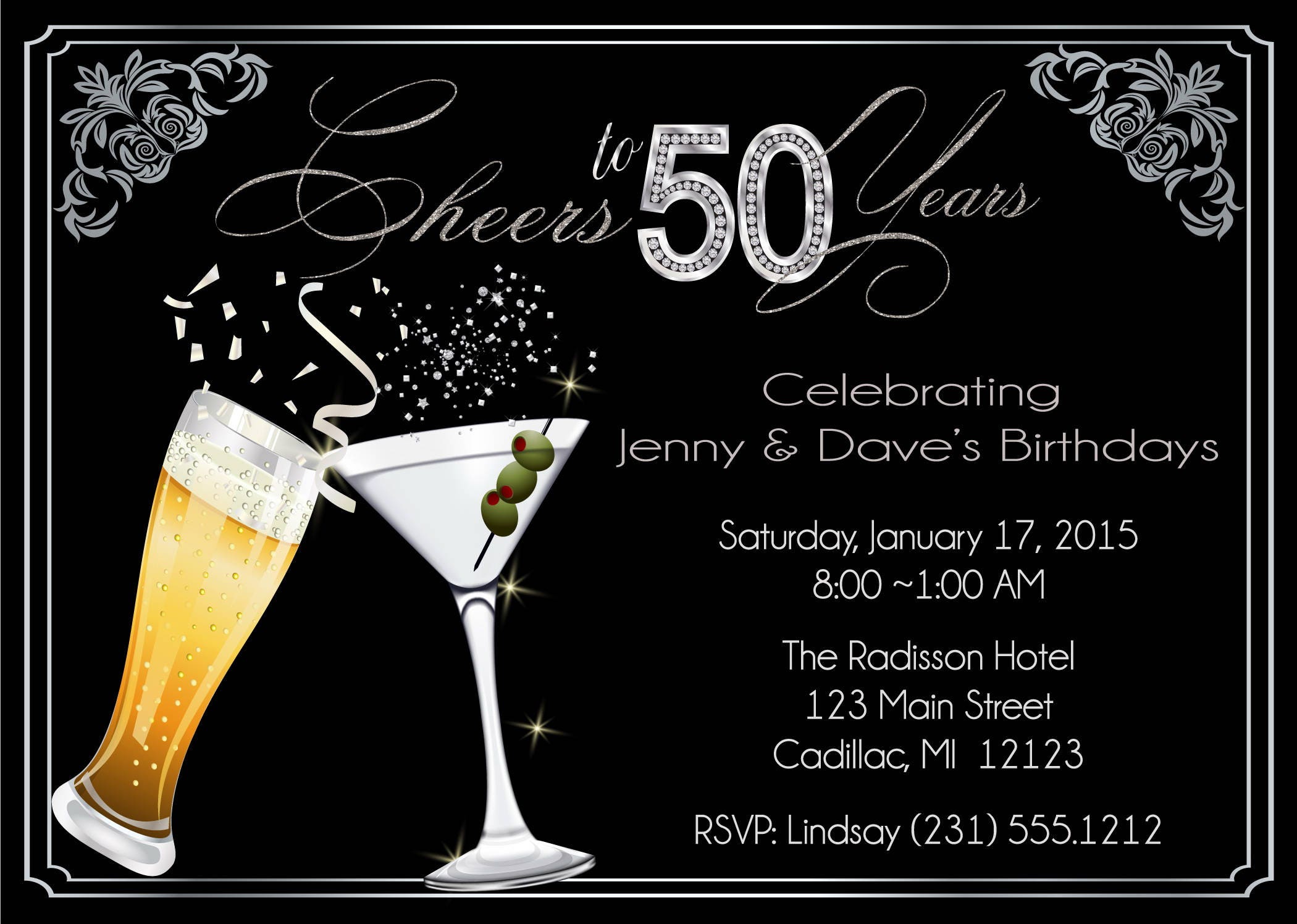 Cheers Birthday Invitation Adult Couples Birthday Invite ...