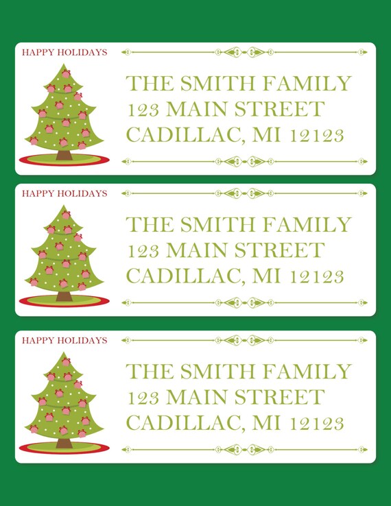 christmas return address labels