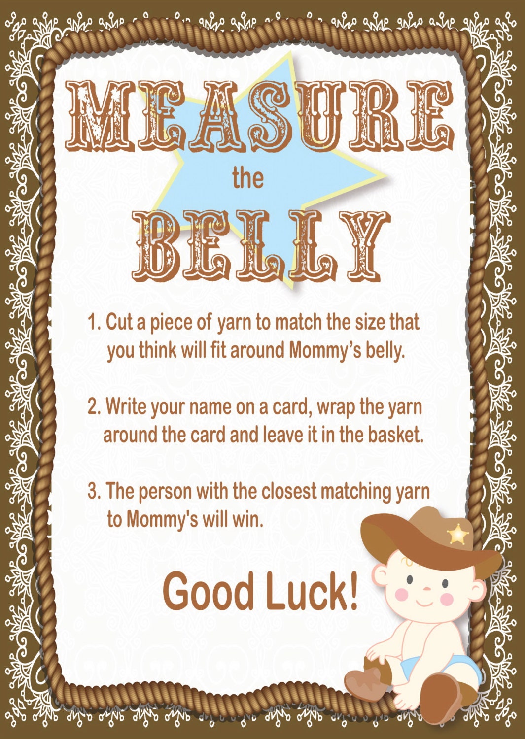INSTANT DOWNLOAD Measure The Belly Baby Shower Game Baby | Etsy