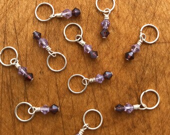 Grapealicious - MisTori Yarns Sparkle Stitch Markers - Set of 10