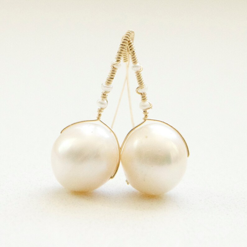 Pearl Drop Statement Earrings Handcrafted by Bare and Me on Etsy