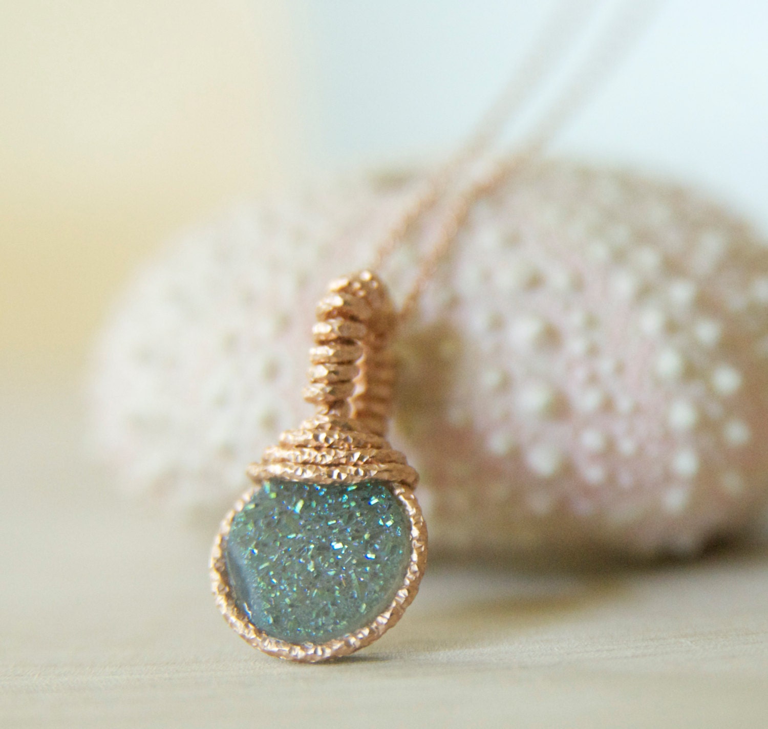 Love poppy druzy necklace Clearance